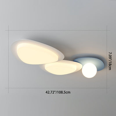 Moderne minimalistische unregelmäßige runde Kombination Eisen Acryl LED Unterputz Deckenleuchte für Wohnzimmer 