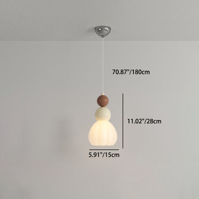 Moderne minimalistische mehrstufige Kugel Eisen PVC 1-Licht Pendelleuchte für Schlafzimmer 
