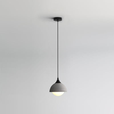 Contemporary Industrial Orb Cement Glass 1-Light Pendant Light For Bedroom