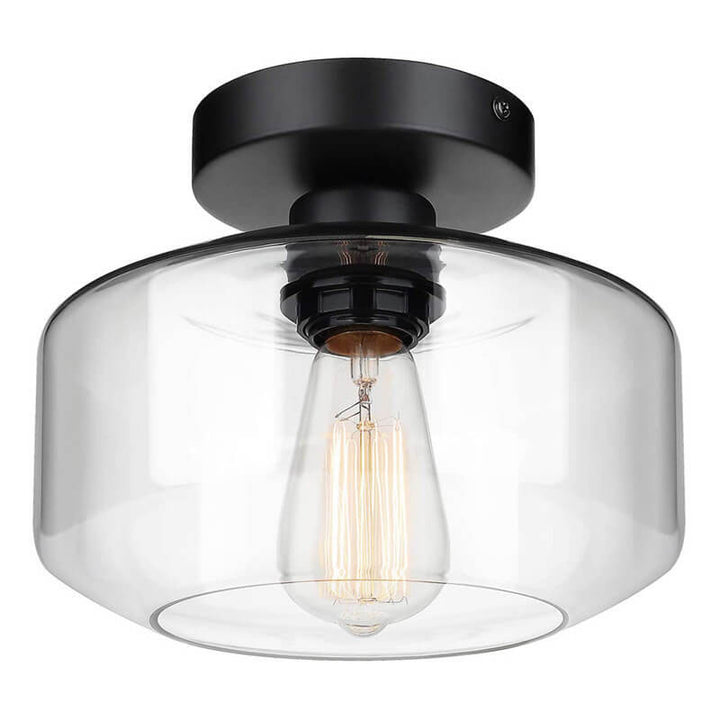 Luz de techo semiempotrada de 1 luz de vidrio de simplicidad moderna para dormitorio 