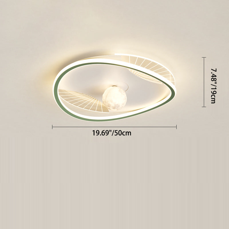 Moderne minimalistische Kreisring Eisen Acryl Aluminium LED Unterputz Deckenleuchte für Schlafzimmer 
