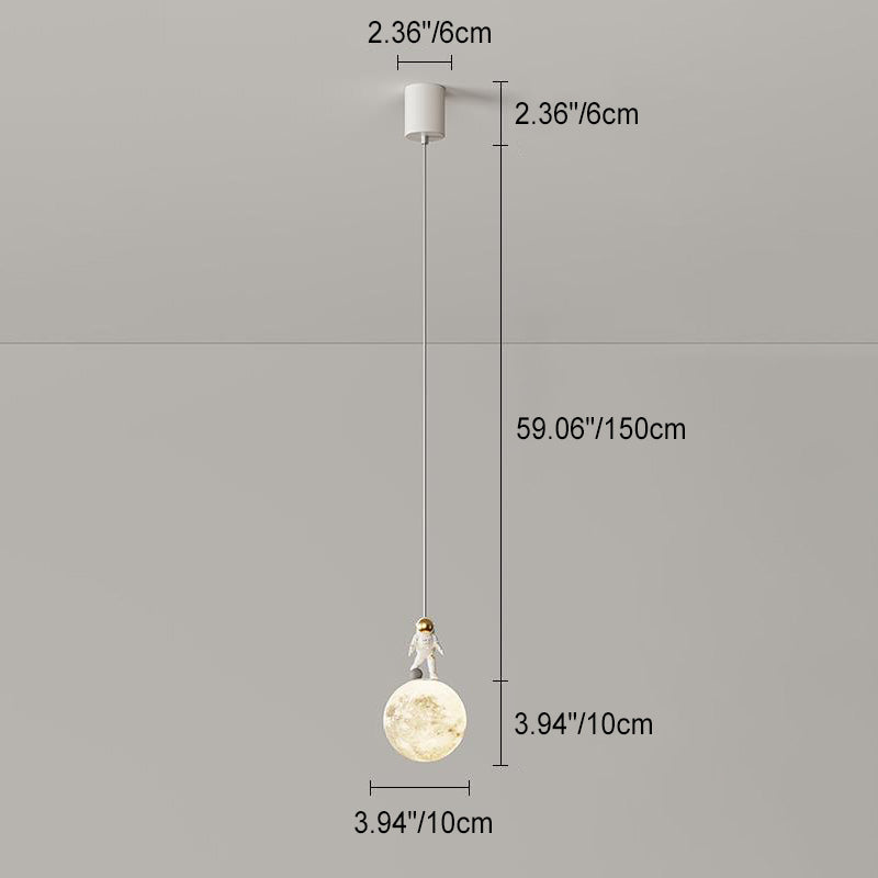 Lustre Pendentif LED en Résine de Fer Astronaute Minimaliste Moderne pour Chambre 