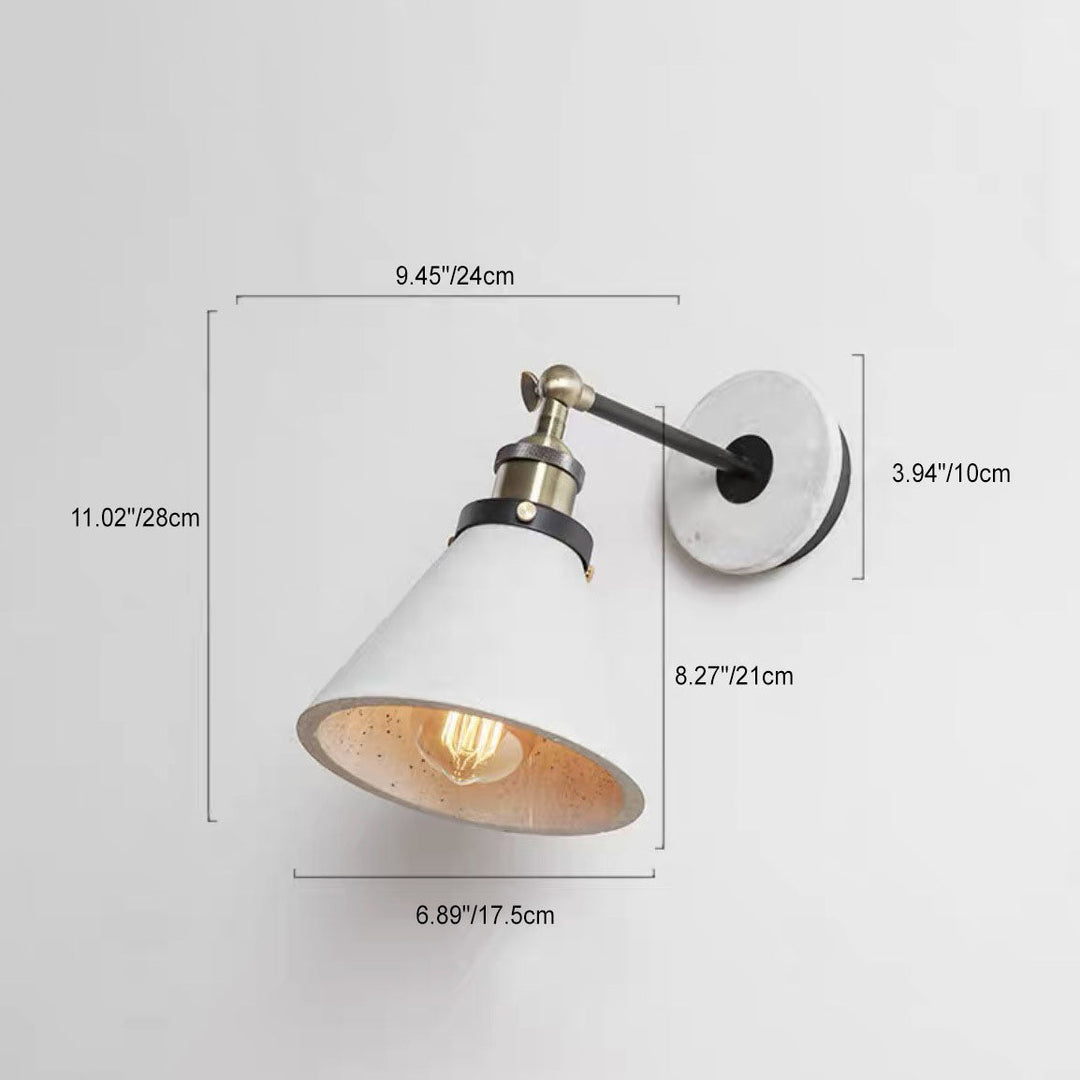 Applique murale contemporaine en aluminium évasé rond industriel avec 1 lumière pour salon 