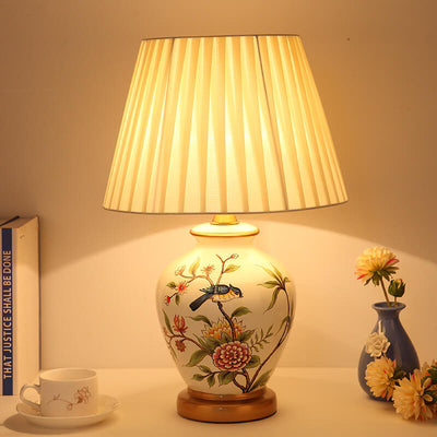 Modern Creative Warm Ceramic Cylindrical 1-Light Table Lamp