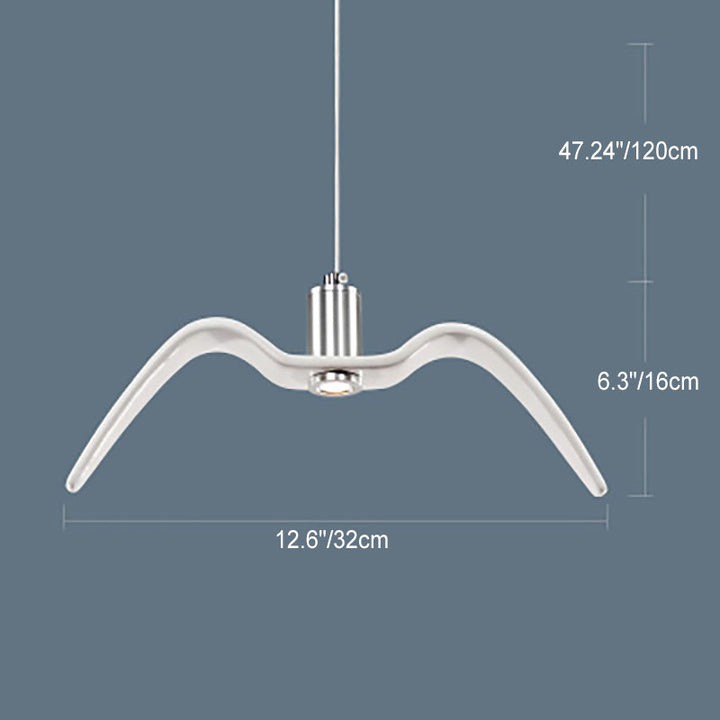 Personnalité créative nordique Suspension LED en fer forgé avec mouette 