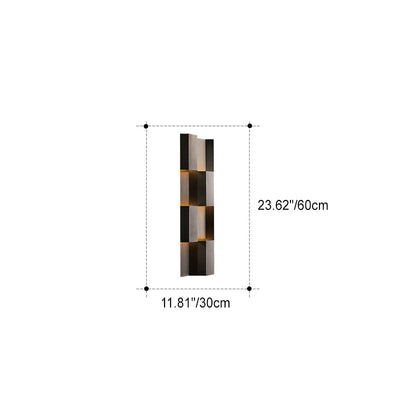 Applique murale LED rectangulaire en aluminium étanche rétro contemporain pour patio extérieur 