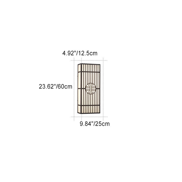 Applique murale LED en acier inoxydable rectangulaire en plastique chinois traditionnel pour entrée 