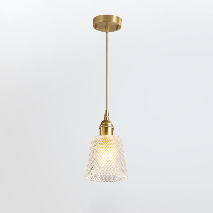 Lustre moderne minimaliste cylindrique trapézoïdal en laiton et verre 1/2/3 lumières pour salle à manger 