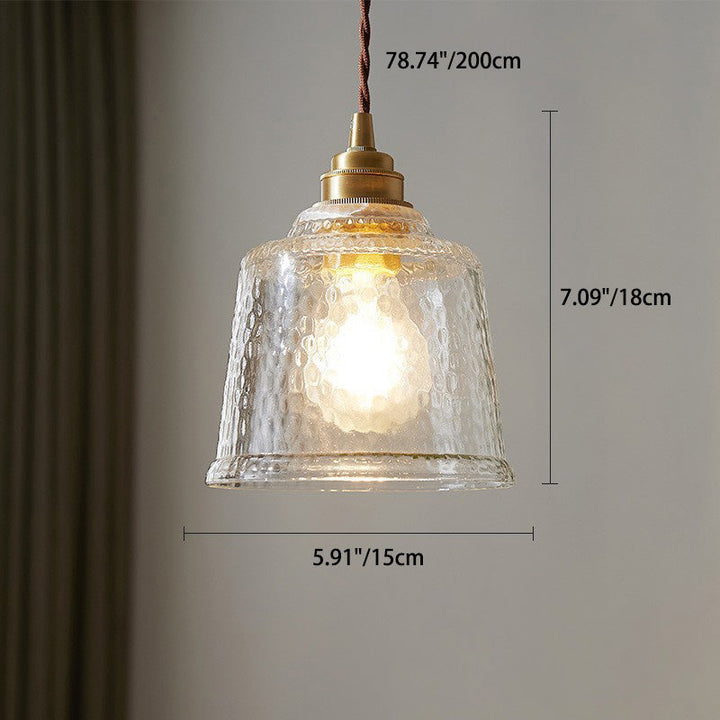 Contemporain Verre Cylindre Scandinave Cuivre Suspension 1 Lumière Pour Salle à Manger 