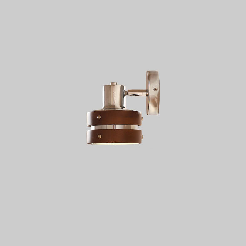 Lámpara de brazo de hierro de nogal retro japonesa de 1 luz Aplique de pared 