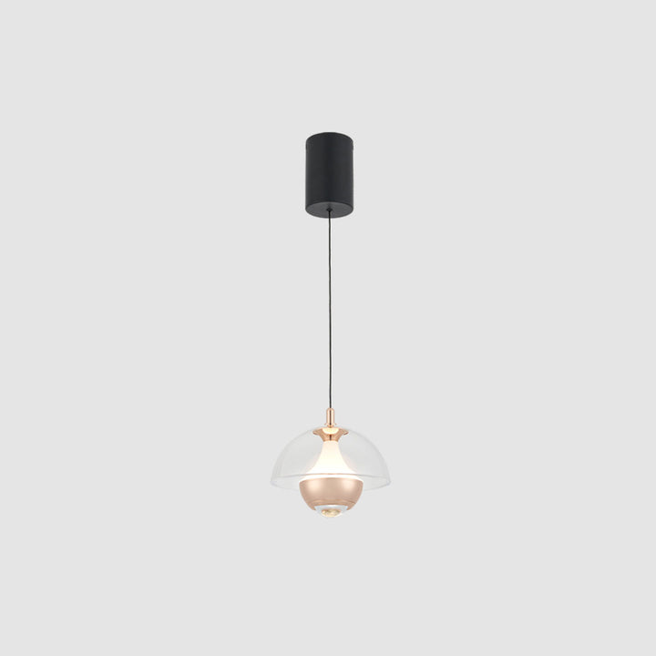 Moderne Einfachheit Hemisphäre Liftable Aluminium Acryl LED Pendelleuchte für Esszimmer 