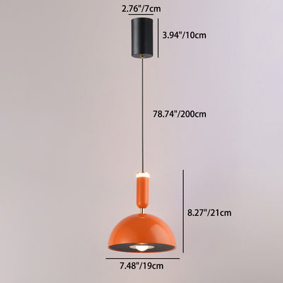 Lámpara colgante LED de cúpula redonda minimalista moderna de aluminio y acrílico para dormitorio 