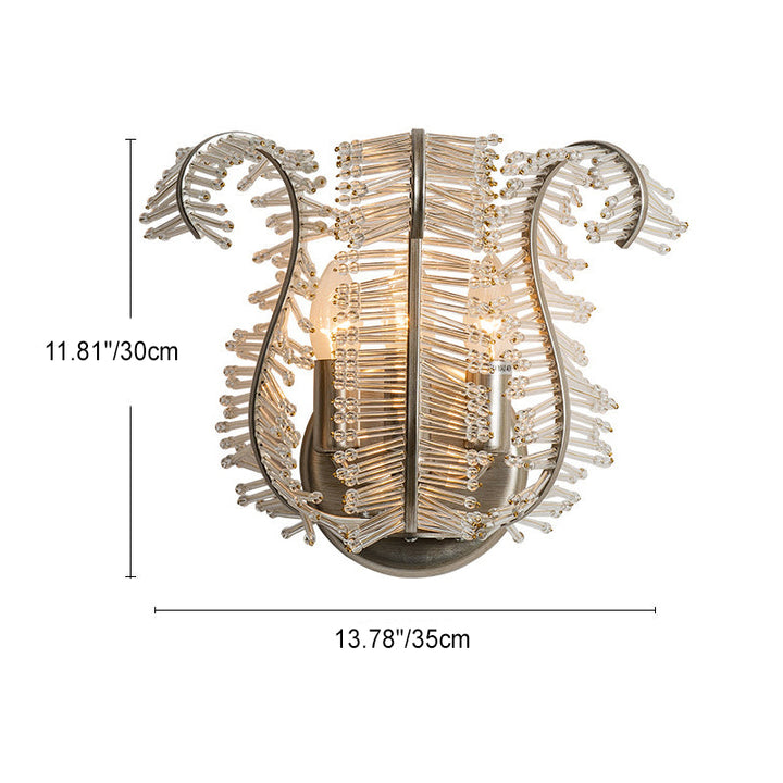Zeitgenössische kreative Glas Bananenblatt Eisenrahmen 3-Licht Wandleuchte Lampe für Wohnzimmer 