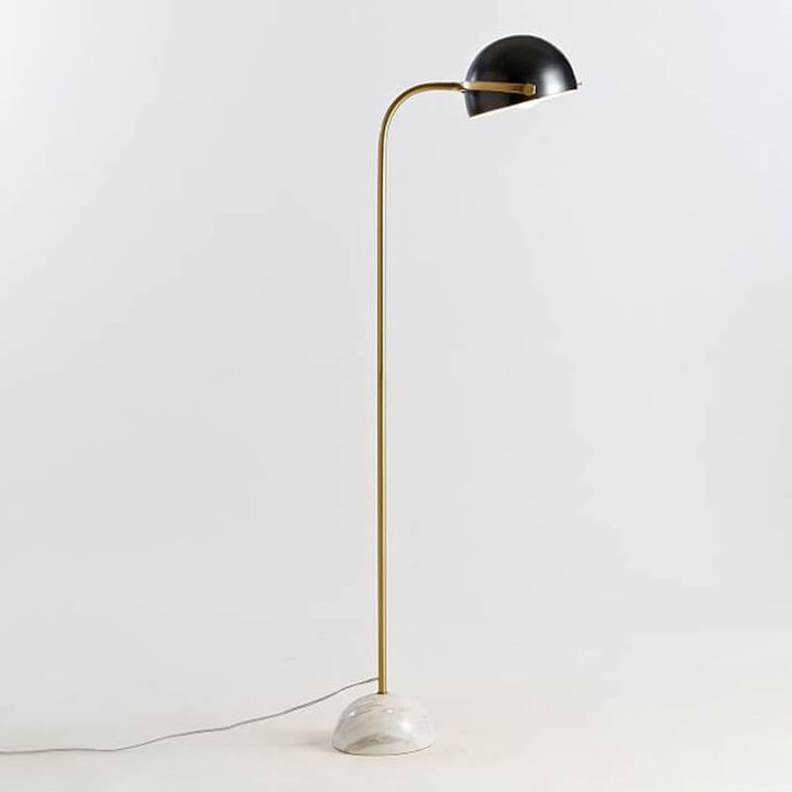 Lámpara de pie de 1 luz ajustable de ángulo de mármol metálico esférico minimalista moderno 