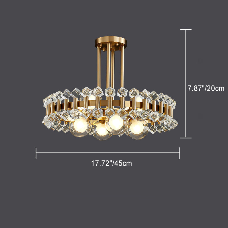 Moderner Luxus Gold Finish Rahmen Bunte Glas Schatten 6/8/10-Licht Kronleuchter Für Wohnzimmer 