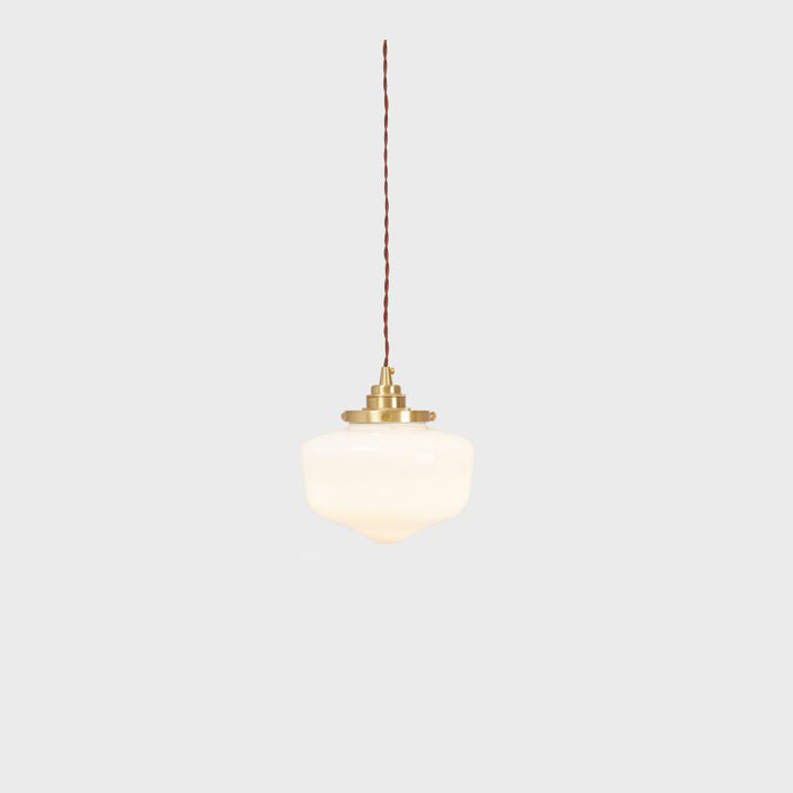 Lustre suspendu en laiton et verre nordique contemporain à 1 lumière pour salon 