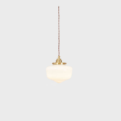 Lustre suspendu en laiton et verre nordique contemporain à 1 lumière pour salon 