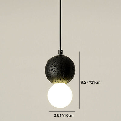 Contemporary Scandinavian Orb Terrazzo 1-Light Pendant Light For Bedroom