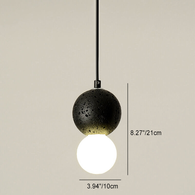 Contemporary Scandinavian Orb Terrazzo 1-Light Pendant Light For Bedroom