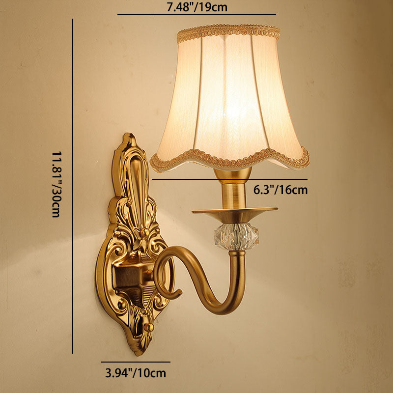 Applique murale moderne en tissu de luxe avec matériel 1/2 lumière pour salon 