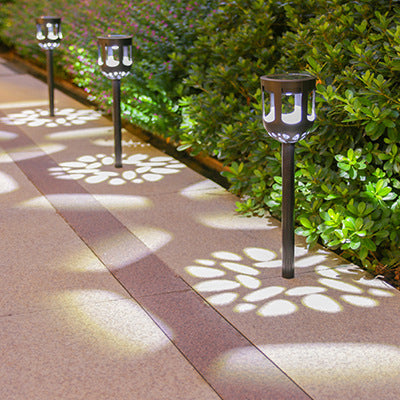 Éclairage paysager LED en cylindre creux ABS PMMA solaire étanche à la simplicité moderne pour jardin 