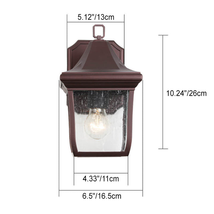 Lámpara de Aplique de Pared Exterior de 1 Luz de Aleación de Aluminio Retro Contemporáneo con Vidrio para Jardín 