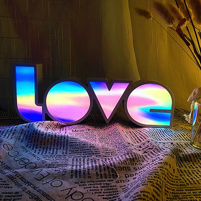 Lampe de table LED étanche PS LOVE Letter Art Déco moderne pour chambre 