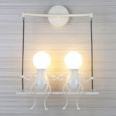 Contemporary Creative Iron Children's Ball 2-Light Wall Sconce Lamp For Bedroom