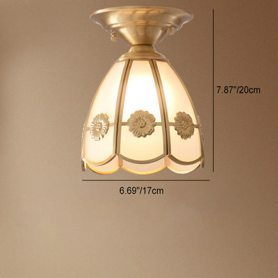 Moderne einfache Deckenleuchte aus Vollkupfer in Blumenform mit 1 Licht 