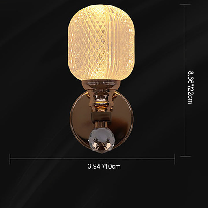 Modern Luxury Cylindrical Hardware Acrylic 1-Light Wall Sconce Lamp