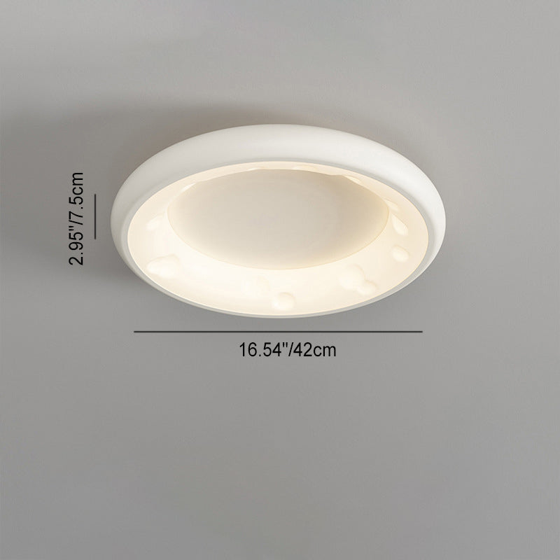 Moderne minimalistische Käsecreme Acryl Eisen LED Unterputz Deckenleuchte für Schlafzimmer 