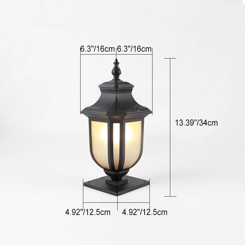 Traditional European Glass Aluminum Cage 1-Light Outdoor Waterproof Landscape Light For Outdoor