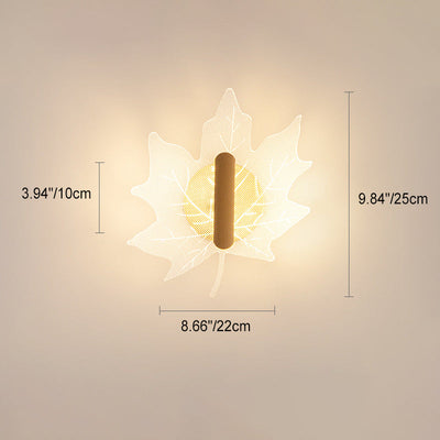 مصباح حائط LED عصري إبداعي من المعدن والأكريليك على شكل فراشة وزهرة المجد الصباحي وورقة القيقب للسرير 