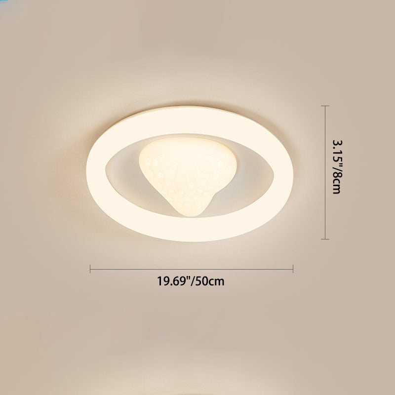 Moderne minimalistische runde Erdbeere Eisen Acryl LED Unterputz Deckenleuchte für Schlafzimmer 