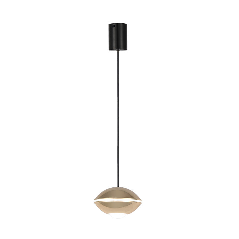 Zeitgenössische nordische ovale Aluminium-Acryl-LED-anhebbare Pendelleuchte für Wohnzimmer 