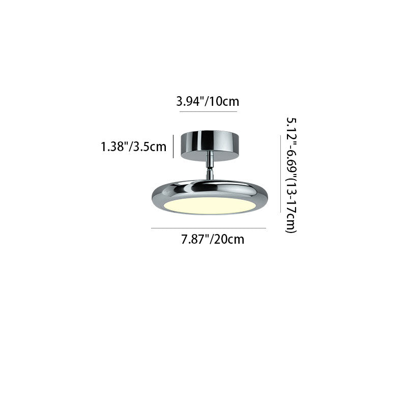 Modern Minimalist Round Disc Orb Iron Acrylic LED Semi-Flush Mount Ceiling Light For Hallway