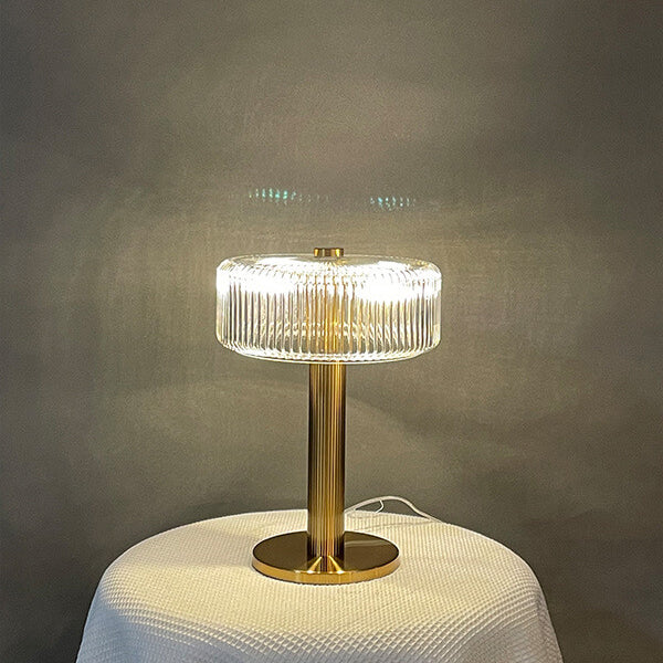 Lámpara de Mesa Decorativa de Vidrio con LED de Cilindro Simple Nórdico Moderno 