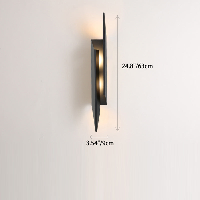 Lámpara Aplique de Pared de 2 Luces de Hierro Triangular Rectangular Minimalista Moderna para Dormitorio 