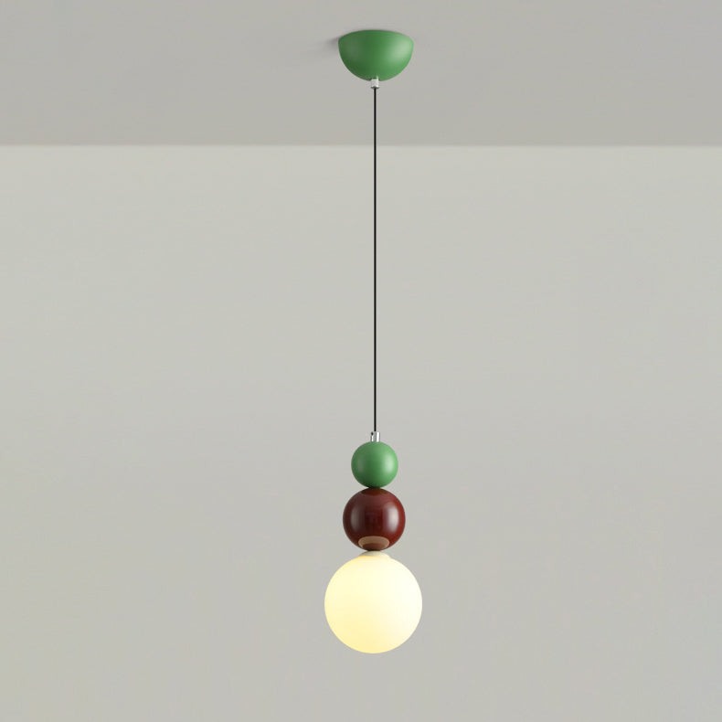 Zeitgenössische kreative Kugel Hardware Glas 1-Licht Pendelleuchte für Schlafzimmer 