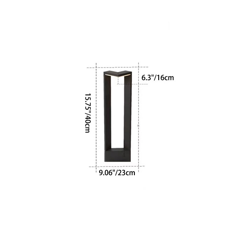 Luz de paisaje LED de aluminio acrílico rectangular impermeable minimalista moderna para exteriores para patio exterior 