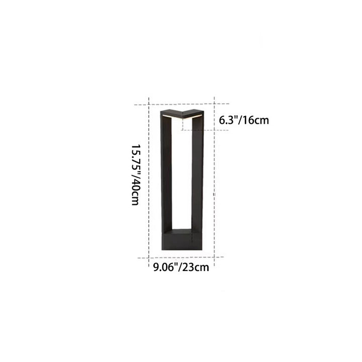 Luz de paisaje LED de aluminio acrílico rectangular impermeable minimalista moderna para exteriores para patio exterior 