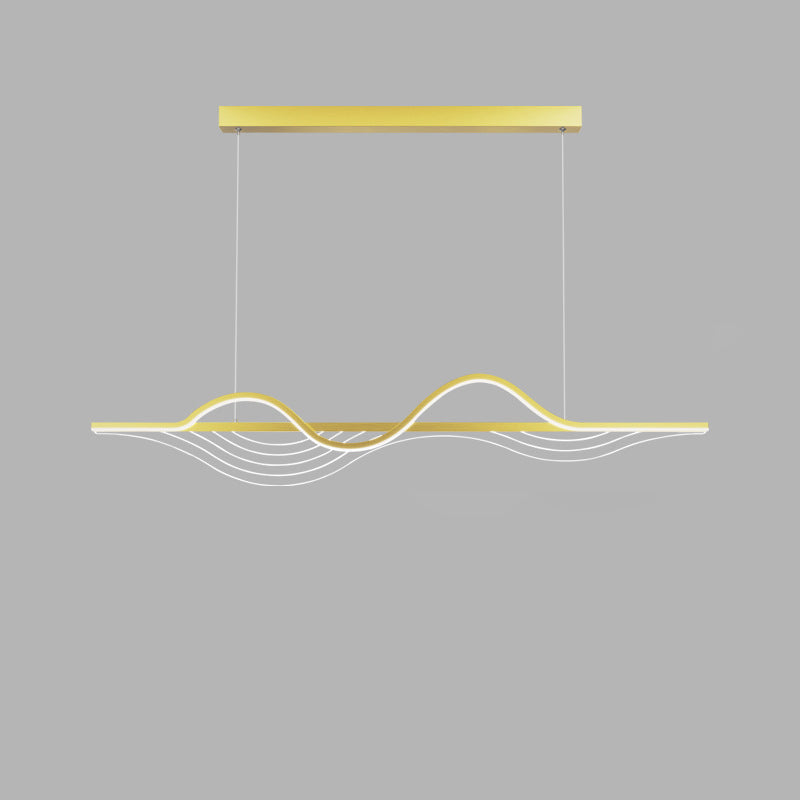 Moderne minimalistische lange Schmetterling Silikon Hardware Acryl LED Insel Licht Kronleuchter für Wohnzimmer 