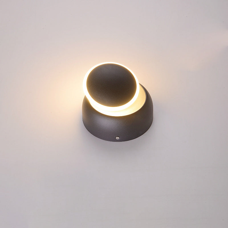Moderne unbedeutende runde drehbare Aluminium-PC-LED-Wandleuchterlampe für Schlafzimmer