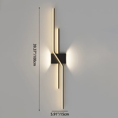 Modern Minimalist Aluminum Geometric Long Straight Line LED Wall Sconce Lamp For Living Room