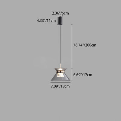 Moderne minimalistische runde Trichter Hardware Acryl LED Insel Licht Kronleuchter für Esszimmer 