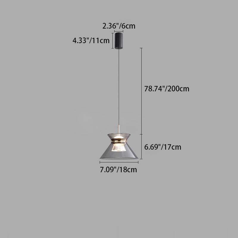 Moderne minimalistische runde Trichter Hardware Acryl LED Insel Licht Kronleuchter für Esszimmer 