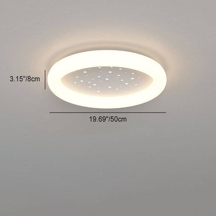 Plafonnier LED rond en fer acrylique simplicité moderne ciel étoilé pour chambre 
