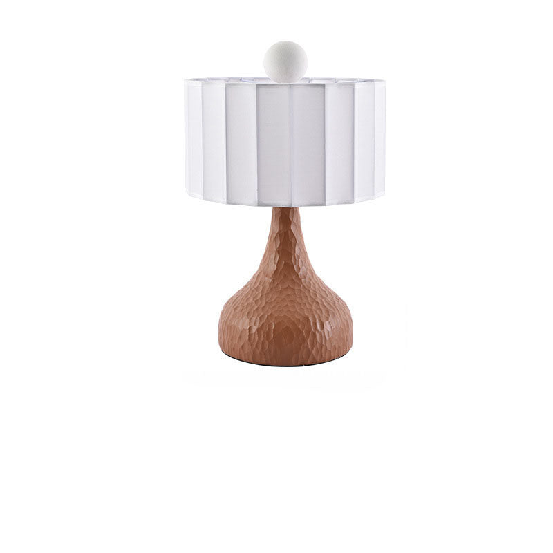 Traditionelle japanische Säule Stoff Harz 1-Licht Tischlampe für Wohnzimmer 