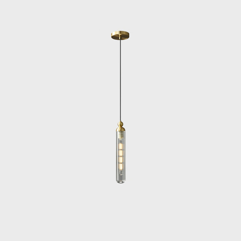 Suspension en laiton et verre à bande 1 lumière pour salon de simplicité contemporaine 