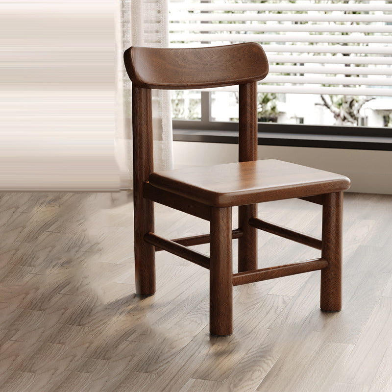 Moderner minimalistischer quadratischer Lederschwamm-Massivholzstuhl Rückenlehne ohne Armlehnen für Wohnzimmer 